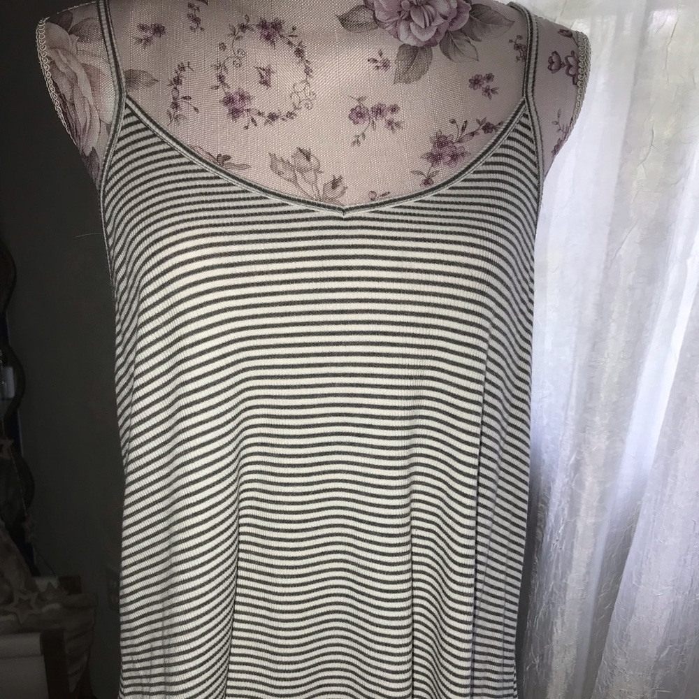 Gray Striped Tank Top